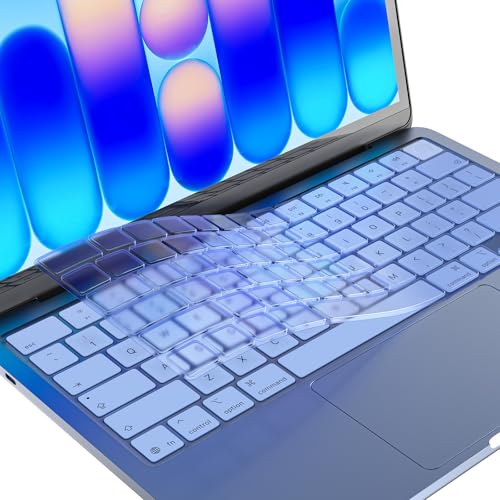 EooCoo Premium Keyboard Cover Skin Protector Laptop Accessories Compatible with 2026 2025 2024 2023 2022 2021 M5-M1 Pro/Max MacBook Pro 14/16 M5-M2 MacBook Air 13/15 2026 Mac Neo 13 Indigo Clear