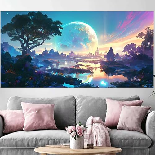 Peinture Diamant Paysage 5D Full Drill avec strass en cristal pour éclat maximal 70x140cm