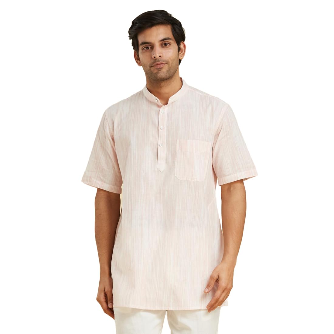 Pink Cotton Short Kurta-image-24