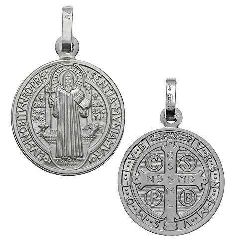 D Jewelry 925 Sterling Silver Saint Benedict Charm Pendant Made in Italy, 17.5mm Diamater by D Jewelry - Image 2