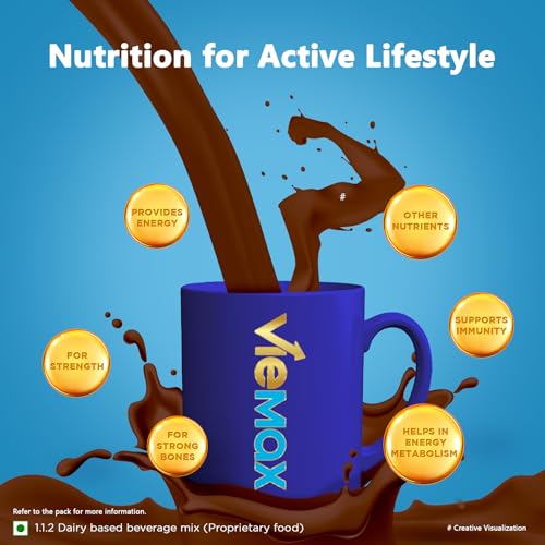 Image of Complan VieMax - Scientifically designed nutrition for Adults (Chocolate Flavour, 400g, Jar) | High Protein, Prebiotic, Probiotic for Strength, Gut Wellness, Immunity
