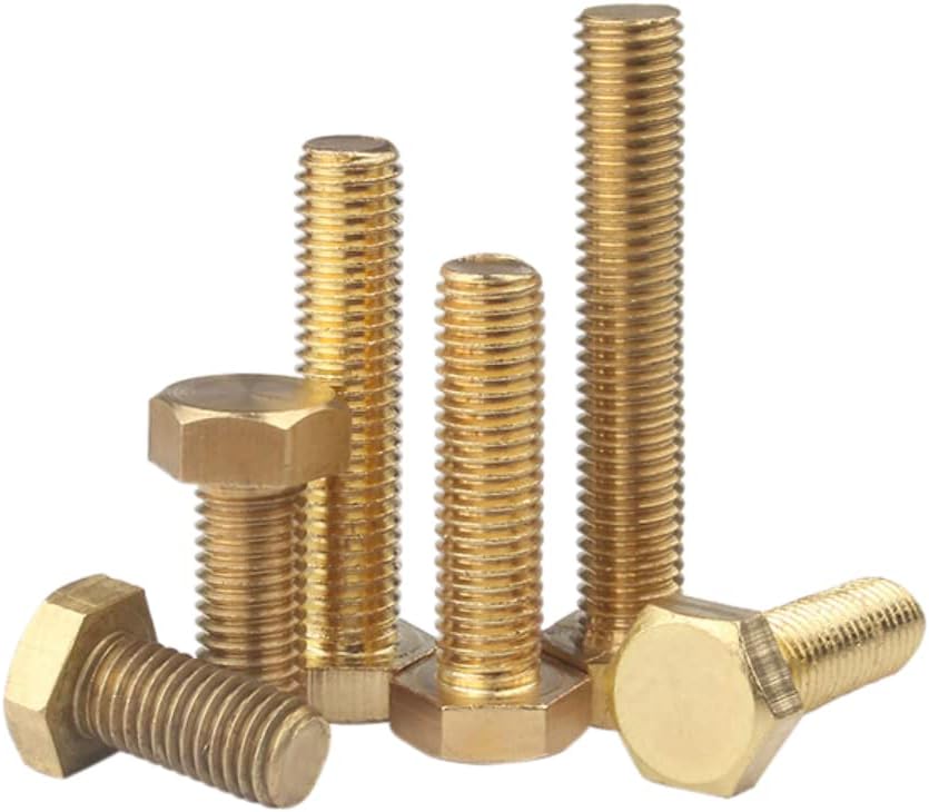 Unifizz M8*35mm Hexagon head bolts Brass socket head cap screws Threaded hexagonal screws 10PCS