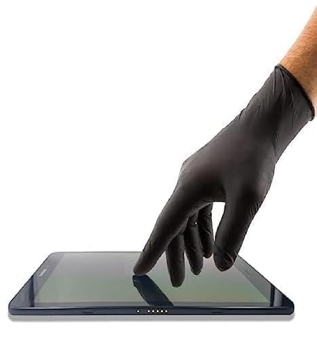 Black Nitrile Disposable Gloves, 100 Count, Latex-Free, Powder-Free Rubber Gloves, Strong and Puncture-Resistant Gloves For Men and Women (Large, 100)