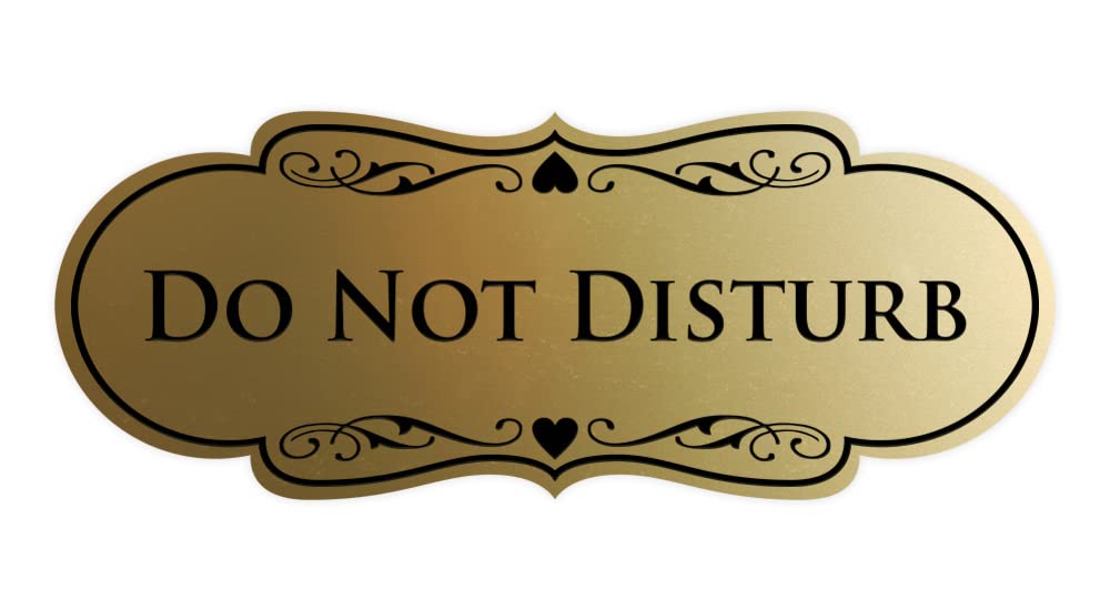 Designer Do Not Disturb Sign (Brushed Gold) - Medium