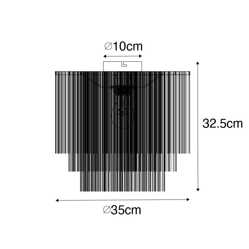 Qazqa Lampada Da Soffitto Orientale Tromma 30 Cm In Rattan E Lino - Plafoniera Per Soggiorno E Camera