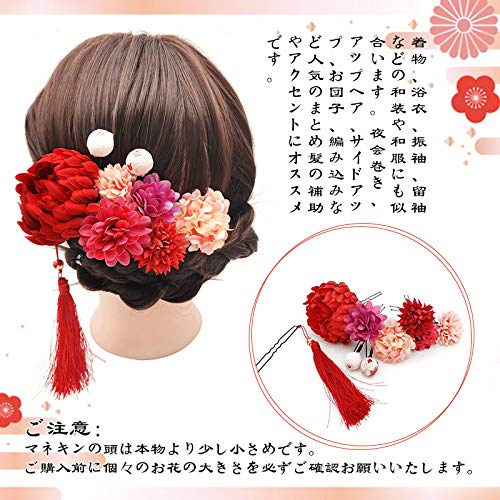 Amazon.co.jp: 髪飾り 成人式 豪華9点セット 花 ドライフラワー 振袖 