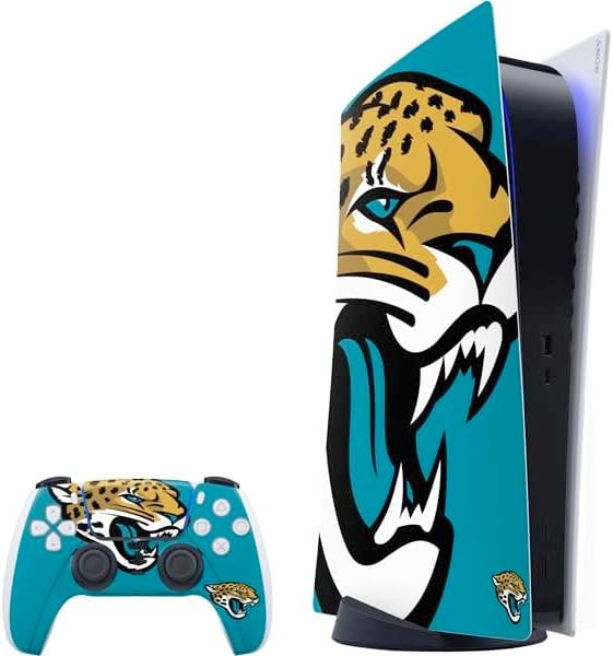 Skinit Decal Gaming Skin Compatible with PS5 Bundle - Officially Licensed NFL Jacksonville Jaguars Large Logo Design