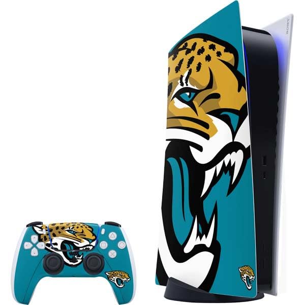 Skinit Decal Gaming Skin Compatible with PS5 Bundle - Officially Licensed NFL Jacksonville Jaguars Large Logo Design