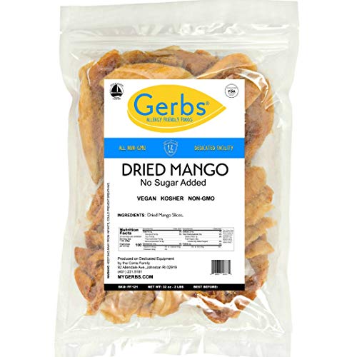 GERBS Unsweetened Dried Mango Slices - 2 LBS