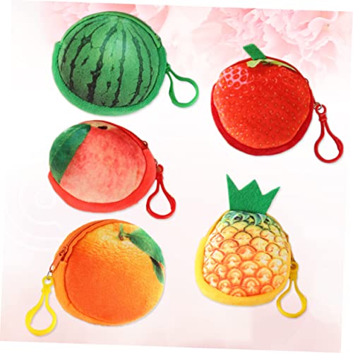 TENDYCOCO 5 Pçs Bolsa De Morango Bolsa De Pêssego Bolsa De Abacaxi Mini 3D Bolsa De Frutas Bolsa De