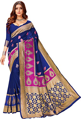 D'VINS FASHION Frauen Banarasi Art Seidenbaumwolle Saree Cover