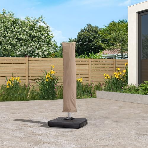 Image of PURPLE LEAF Outdoor Cantilever Umbrella Cover Easy Setup M Size Beige