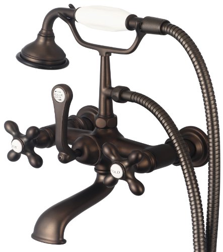 Product Deal Water Creation F6-0010-03-AX Vintage Classic 7-Inch Spread Wall Mount Tub Faucet with Straight Wall Connector and Handheld Shower Top Rated Water Creation F6-0010-03-AX Vintage Classic 7-Inch Spread Wall Mount Tub Faucet with Straight Wall Connector and Handheld Shower