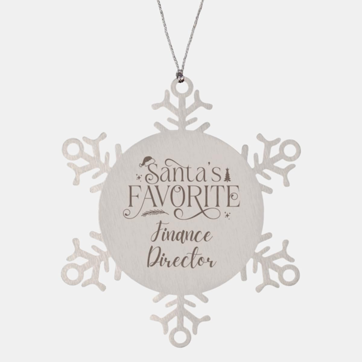 Santa's Favorite Finance Director Ornament for Finance Director, for Finance Director Snowflake Ornament Engraved Finance Director Xmas Decoration Gifts for Coworker Colleague Bos