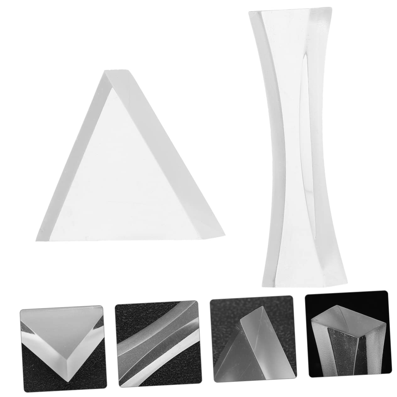 2pcs Double Concave Optical Lens Set for Physics Experiments High Purity Glass with Polished Edges for Classroom Demonstrations and
