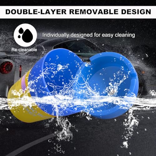 Image of Ohleats 2 PCS Car Ashtray, Smokeless Smellproof Windproof Self-Extinguishing Auto Ashtray, Portable Mini Vehicle Cigarette Trash Can Fits Most Cup Holder for Home Office, Car Accessories (Blue)