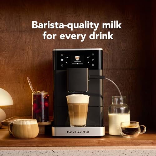 Image of KitchenAid Fully Automatic Espresso Machine KF3 With Iced Coffee, KES8453 | 15+ Hot and Iced Coffee Options, Auto Milk System, Built-in Grinder, Black Matte