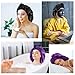 Arqumi 2 Pcs Satin Silk Bonnet for Sleeping Women, Large Long Strap Tie Band Adjustable Sleep Night Cap Hair Bonnet Wrap for Men, Black+Purple