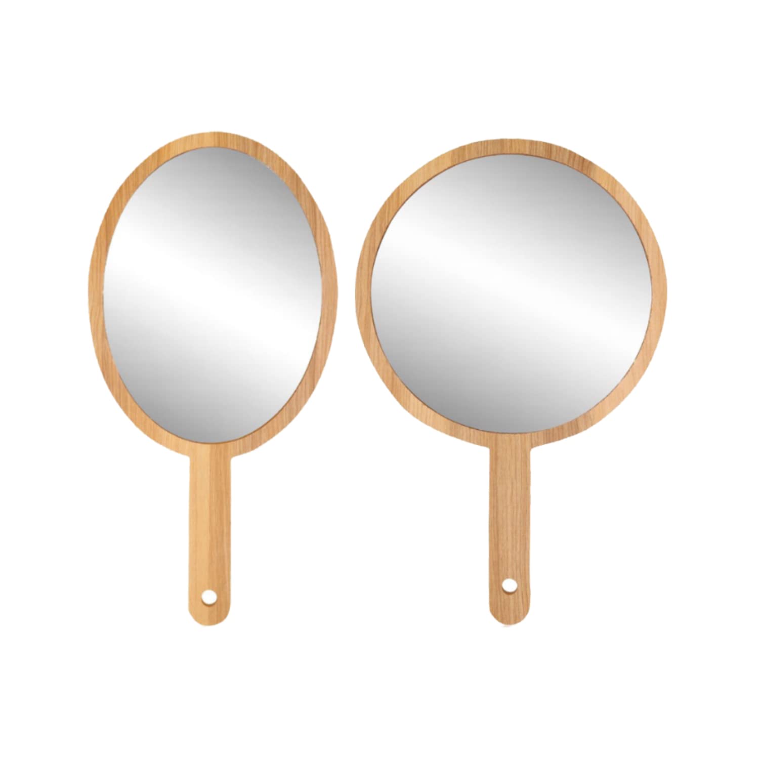 Victor Enterprises Wooden Handheld Beauty Makeup Mirror Set of 2 - Round Shape 10.75 inch & Oval Shape 10.75 Inch - Salon Mirror, Dressing Table Mirror, Shaving Mirror and Travel Mirror-image-26