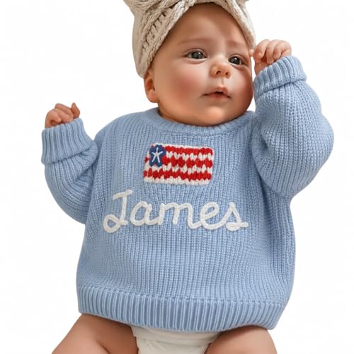 Personalized Baby Sweater with Name - Custom Knit Sweater for