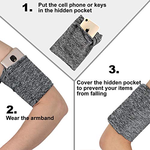 Small Armband For Cellphone Keys Earphone Airpod With Hidden Pocket, Phone Protective Arm Sleeve Strap Pouch Holder Pocket For Training Jumping Exercise Workout Climbing For Iphone Samsung Pixel #TOP3