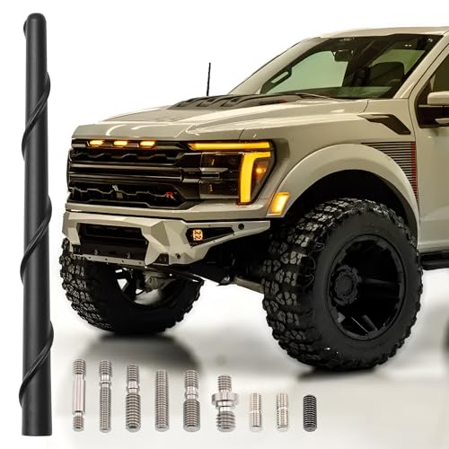 Votex Universal 8' Short Rubber Black Antenna Kit - Flexible, Durable, Enhanced...