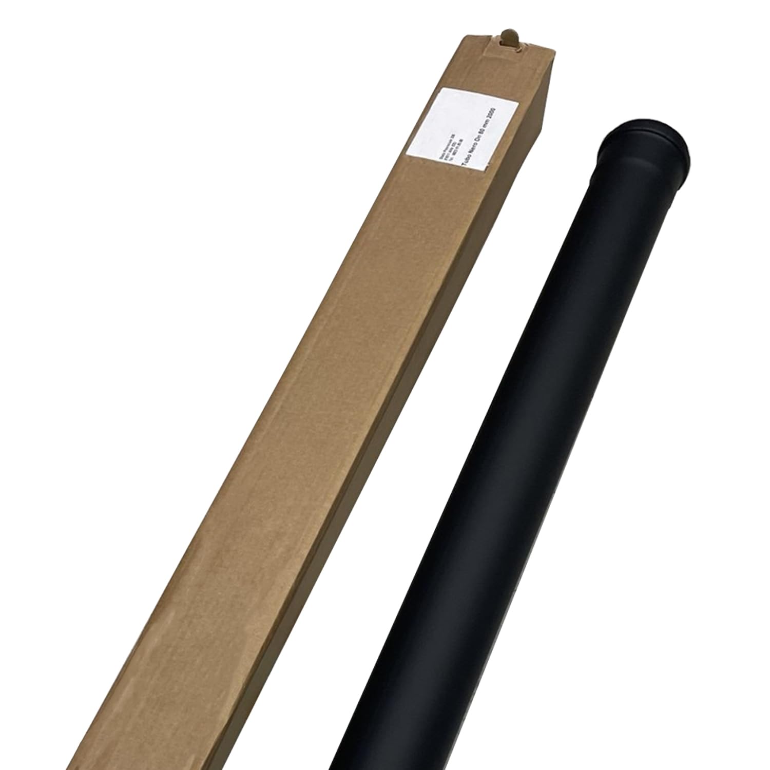 Tubo In ACCIAIO NERO 2 MTL Per Stufa a Pellet o Legna Canale Da Fumo Modulo CANNA FUMARIA Per Interno Estrazione Fumi (DN 80)