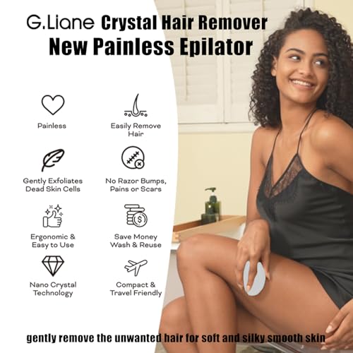 G.Liane Crystal Hair Eraser,Upgraded Painless Crystal Hair Remover,Effective Nano Glass Hair Removal Device and Skin Exfoliation,Body Epilator for Women and Men(Silver) - Image 3