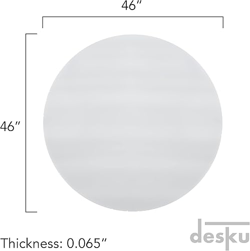 Miniatura 8 de DESKU - Tapete circular para silla de juegos, computadora y silla de oficina para suelos duros, color negro, 46 pulgadas