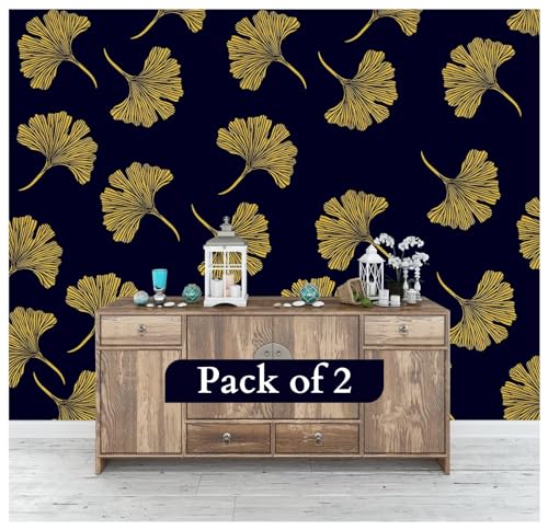 Image of Metal Leaf Pack of 2 Stencil for Wall Painting Home DIY Reusable Wall Stencil Design for Wall Decoration (16-inch x 24 inch) - Combo of 2