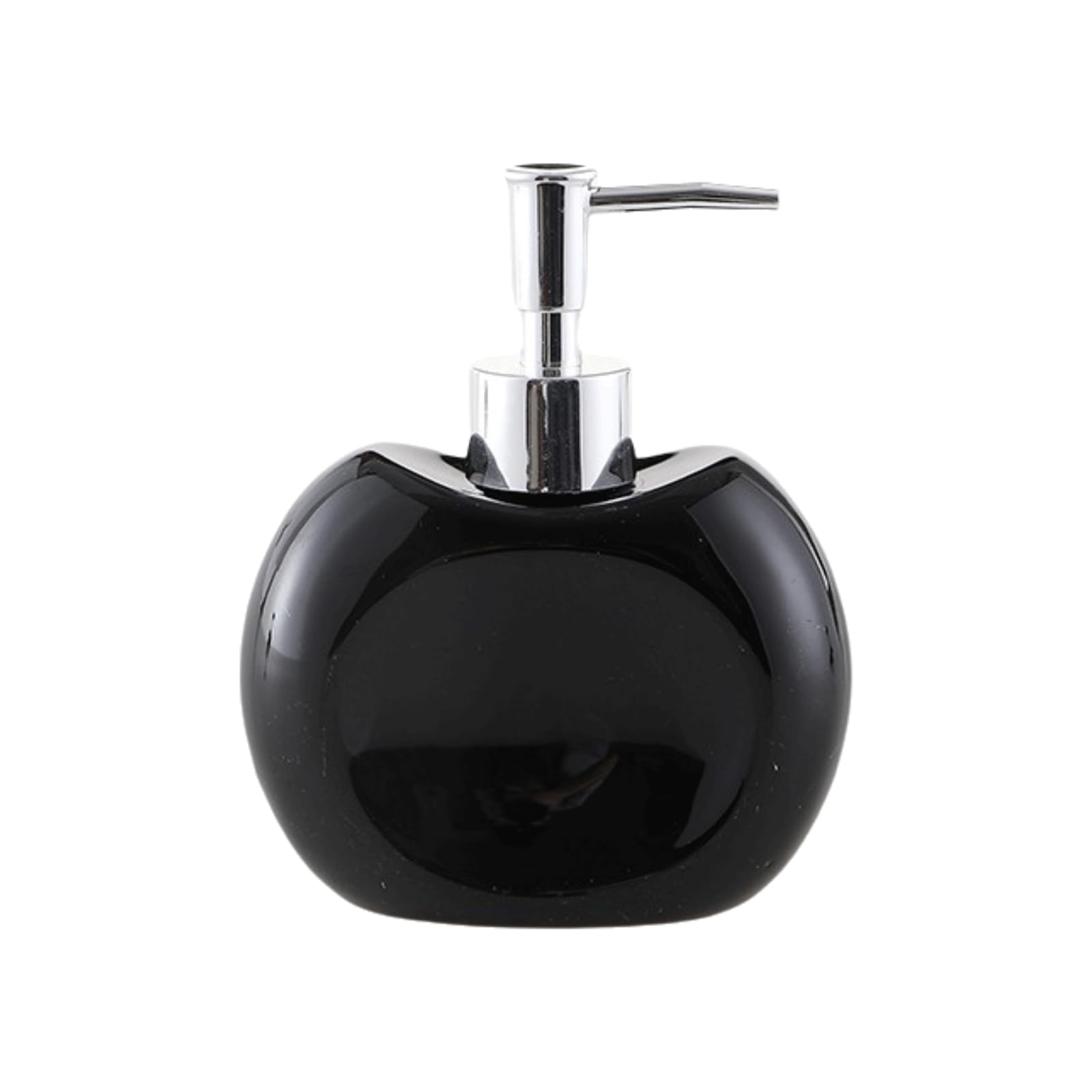 KEXYOAN Soap Dispenser Ceramic Liquid Dispensers with Silver Pump Lotion for Bathroom New Home Essentials(Black)
