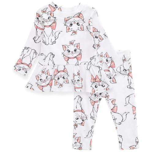 Image of Disney Girls' Ribbed 2-Piece Top and Pants Set for Baby & Kids