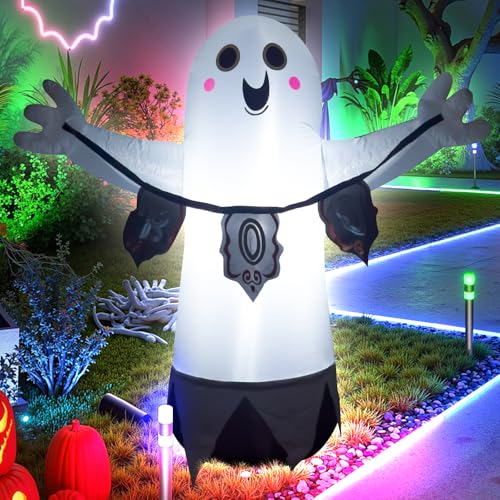 3.5FT White Ghost Halloween Inflatable Decor with LED Light - image 3