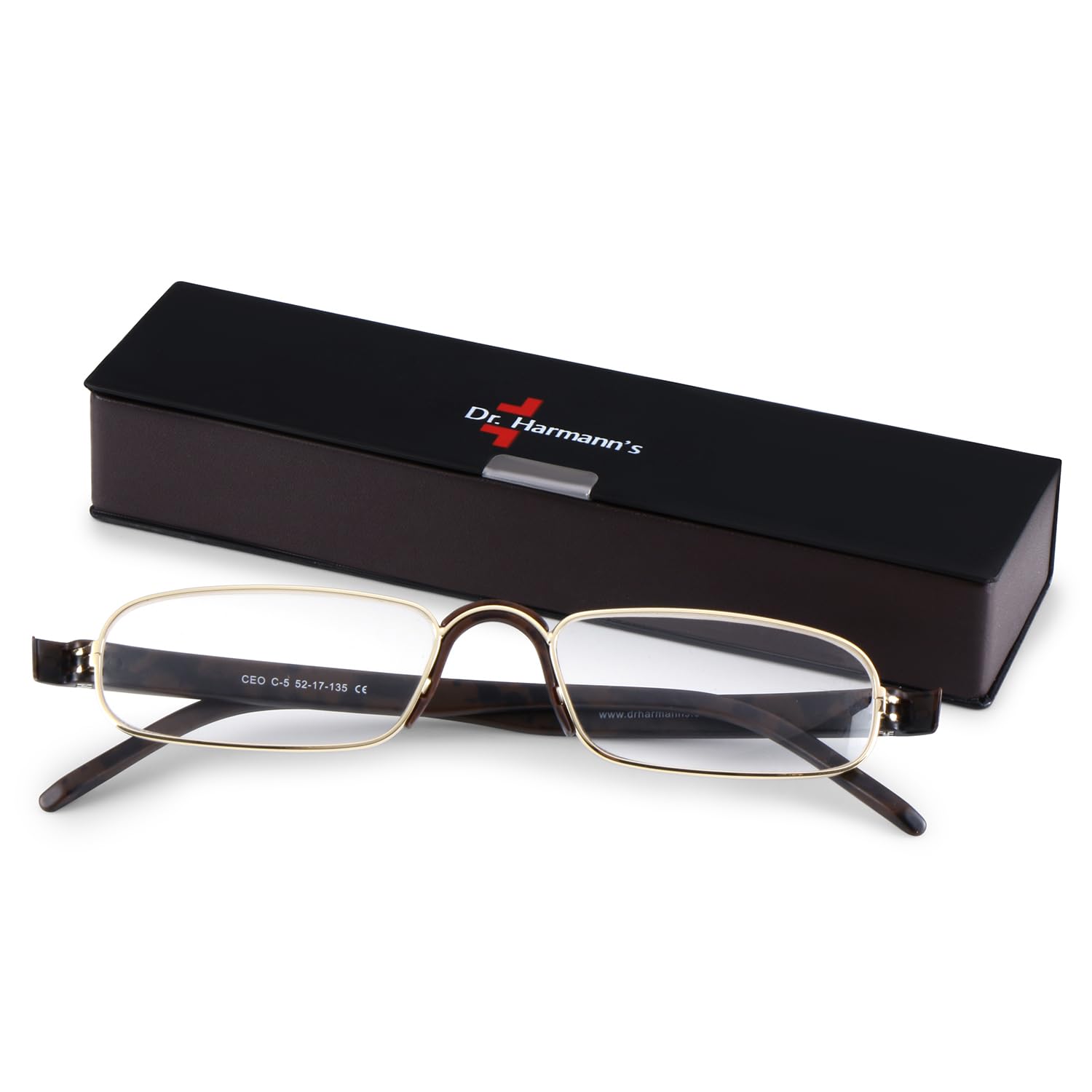 DR.HARMANN'S READING GLASSES® FULL RIM METAL FRAME fitted with Anti Reflection Coating Lens (Model: CEO ARC Gold colour +2.25) 3