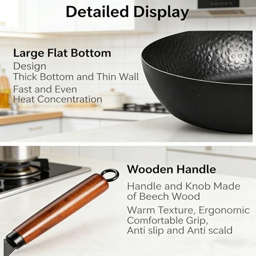Wok Rectangular de Acero al Carbono 13.39 in con Tapa y Espátula miniatura 7