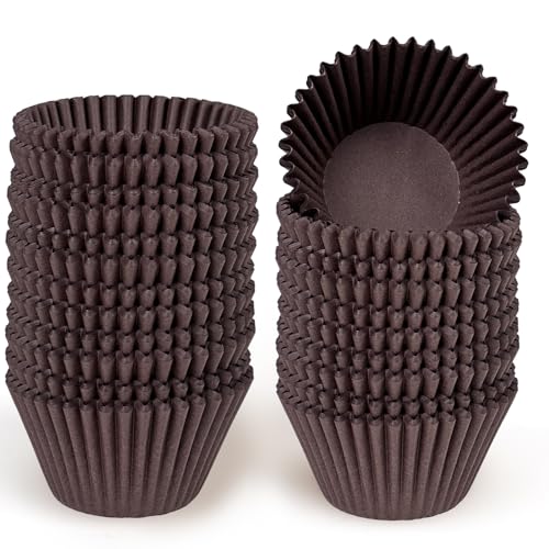 Gcardist Large Size Coffee Cupcake Liners 200-Count Muffin Liners Food Grade Jumbo Baking Cups Paper No Smells (Large Size)