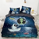 CHAOSEE Astronauten-Weltraum-Mars-Raketen-Erkundung Familien-Bettwäsche-Set Für Kinder...