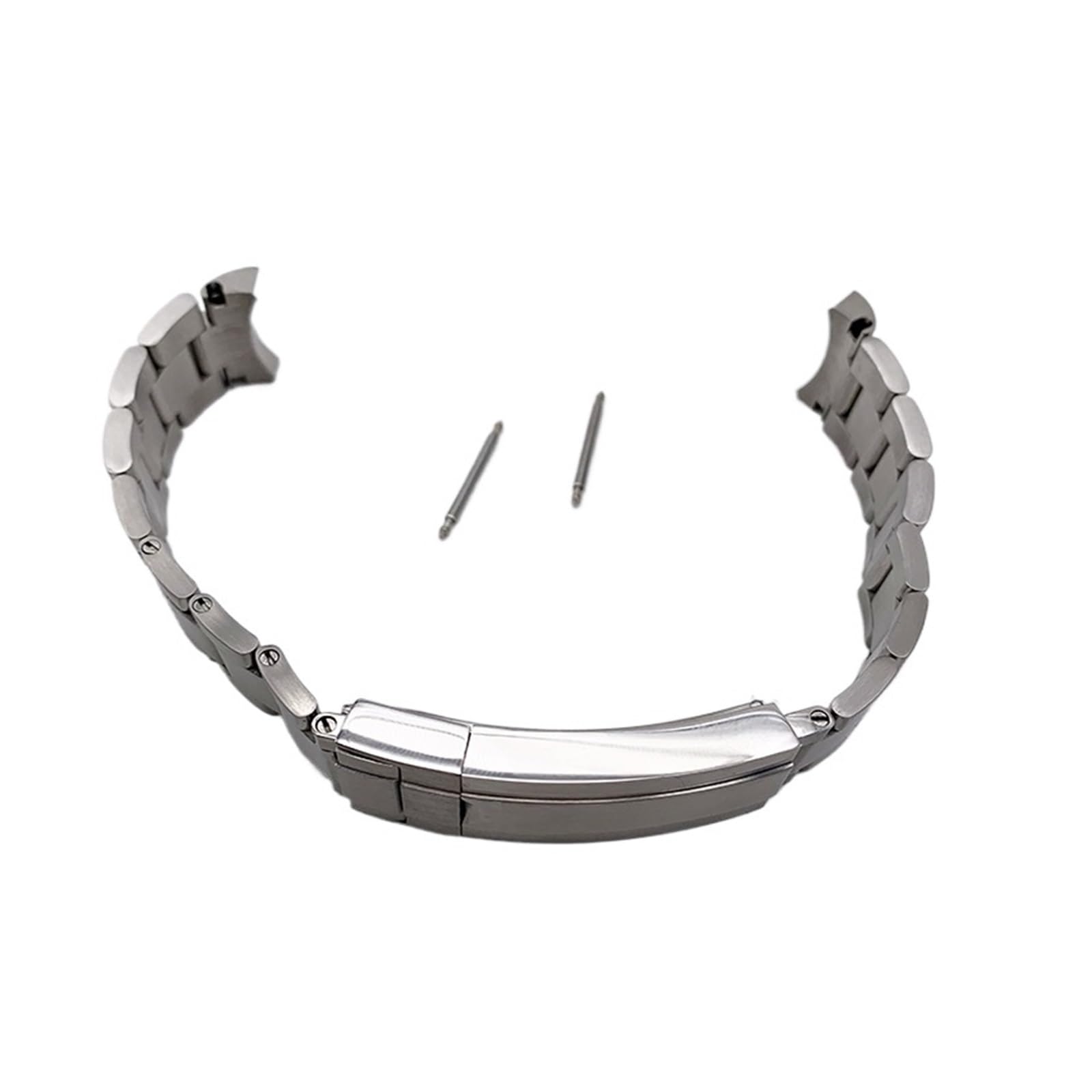 Correa de reloj de acero inoxidable sólido, accesorios de reloj, correa de repuesto, correa de Metal for hombre, pulsera de reloj for hombre(Silver)