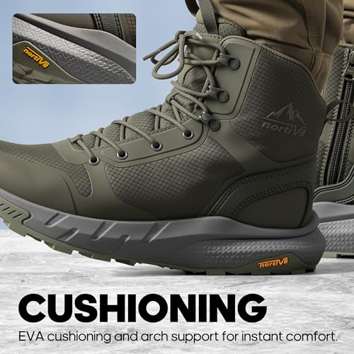 nortiv 8 men39s military tactical boot lightweight comfortable boots for work all day side zipper motorcycle combat hiking boots metrostrike8-9 inches