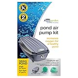 Pennington Aquagarden Aquagarden, Pond Air Pump Kit, Outdoor Weather Proof air Pump, Single Outlet Pond Oxygenator, Inc Air Stone & Air Line, 37 gal/hr Flow Rate, Economical to Run, for Small Ponds