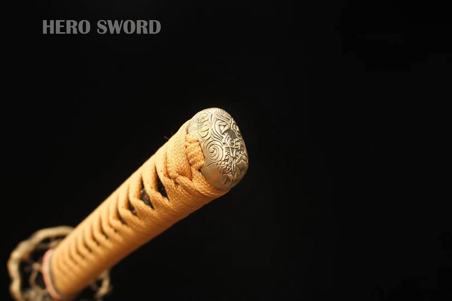 HERO SWORD Clay Tempered T10 Steel Long Choji Hamon Katana Sword Handmade Full Tang Razor Sharp Dragon Samurai Sword Cool Japanese Weapons Battle Ready