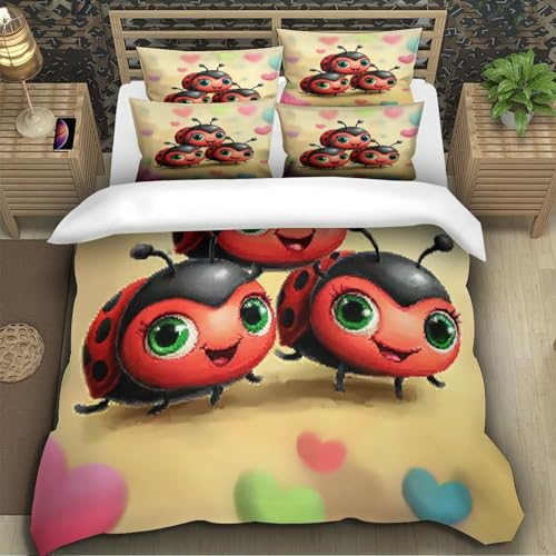 Housse de couette chaton King parure de lit microfibre super douce effet 3D - 5