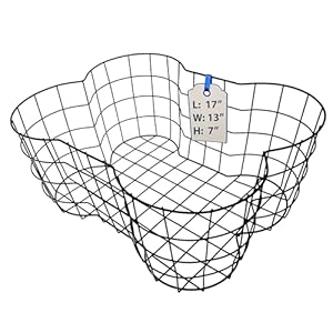 Metal Dog Toy Basket, Bone Shaped Indestructible Dog Toy Bin, Sturdy Dog Storage Organizer, 17 (L) x 13 (W) x 7 (H) inches