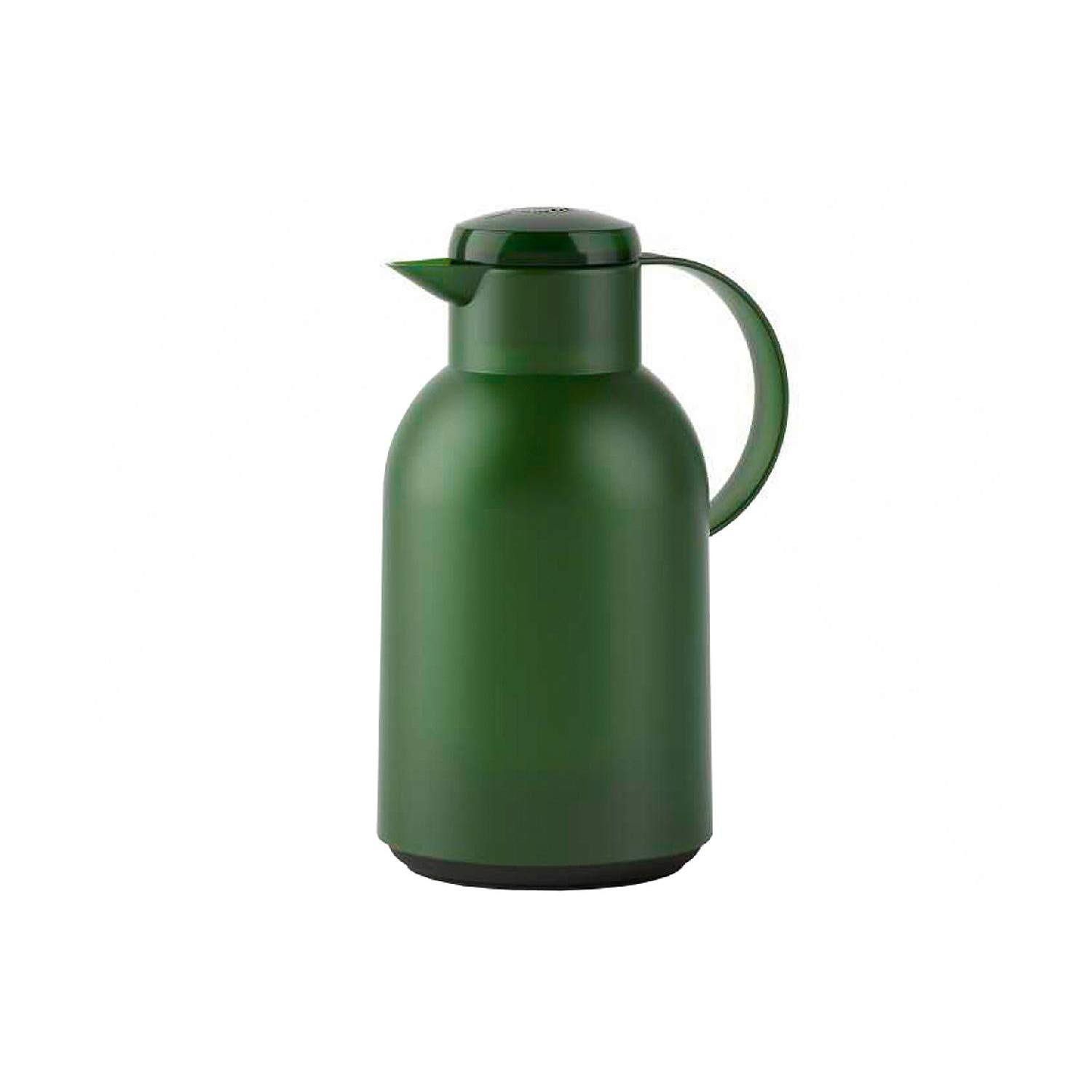 Emsa N40121 - Caraffa termica Samba, 1,5 litri, chiusura Quick Press, 12 ore, calda e fredda per 24 ore, verde traslucido/scuro