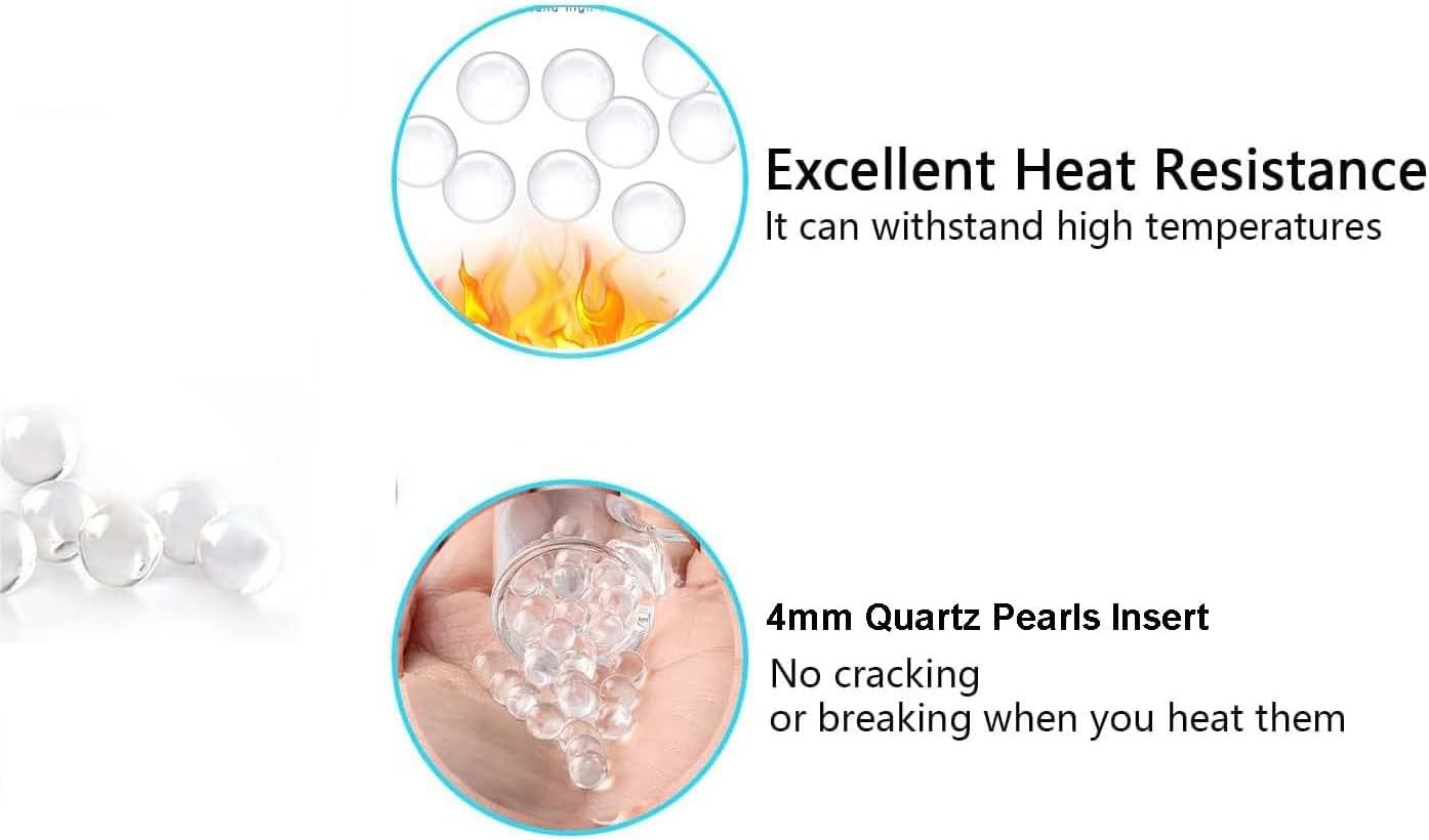 5mm Clear Quartz Balls Beads Insert,Quartz Pearl Inserts Accessories (30 Pack) (Clear)