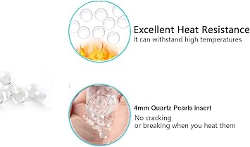 5mm Clear Quartz Balls Beads Insert,Quartz Pearl Inserts Accessories (100 Pack) (Clear)