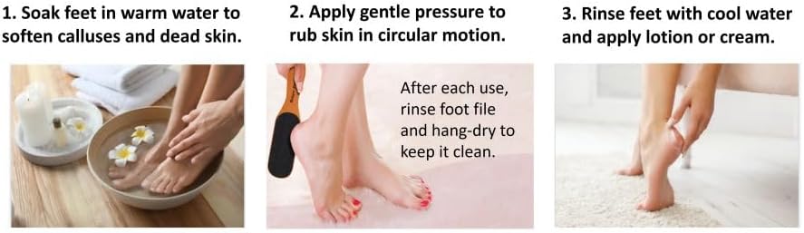 Miniatura 7 de Lima de pie de pedicura, limpiador de pies de pedicura de madera con asa, removedor de callos y piel muerta, raspador de talón