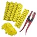 WGCD WMYCONGCONG 1-100 Number Sheep Ear Tag Livestock Tags and 1 PCS Ear Tag Applicator Plier for Goat Sheep (Yellow)