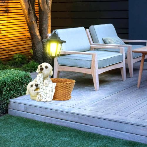 Figurines lumineuses imperméables en résine pour jardin chic - 3