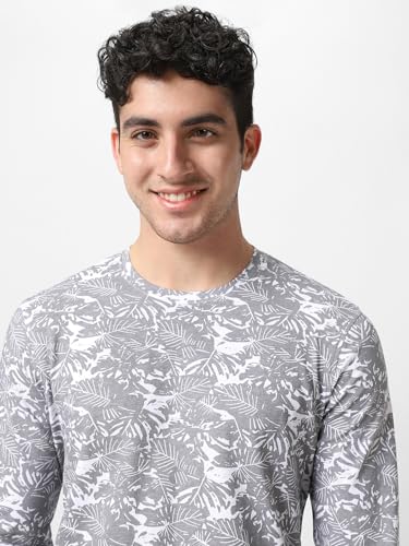 Image of Urbano Fashion Men's Printed Full Sleeve Slim Fit Cotton T-Shirt